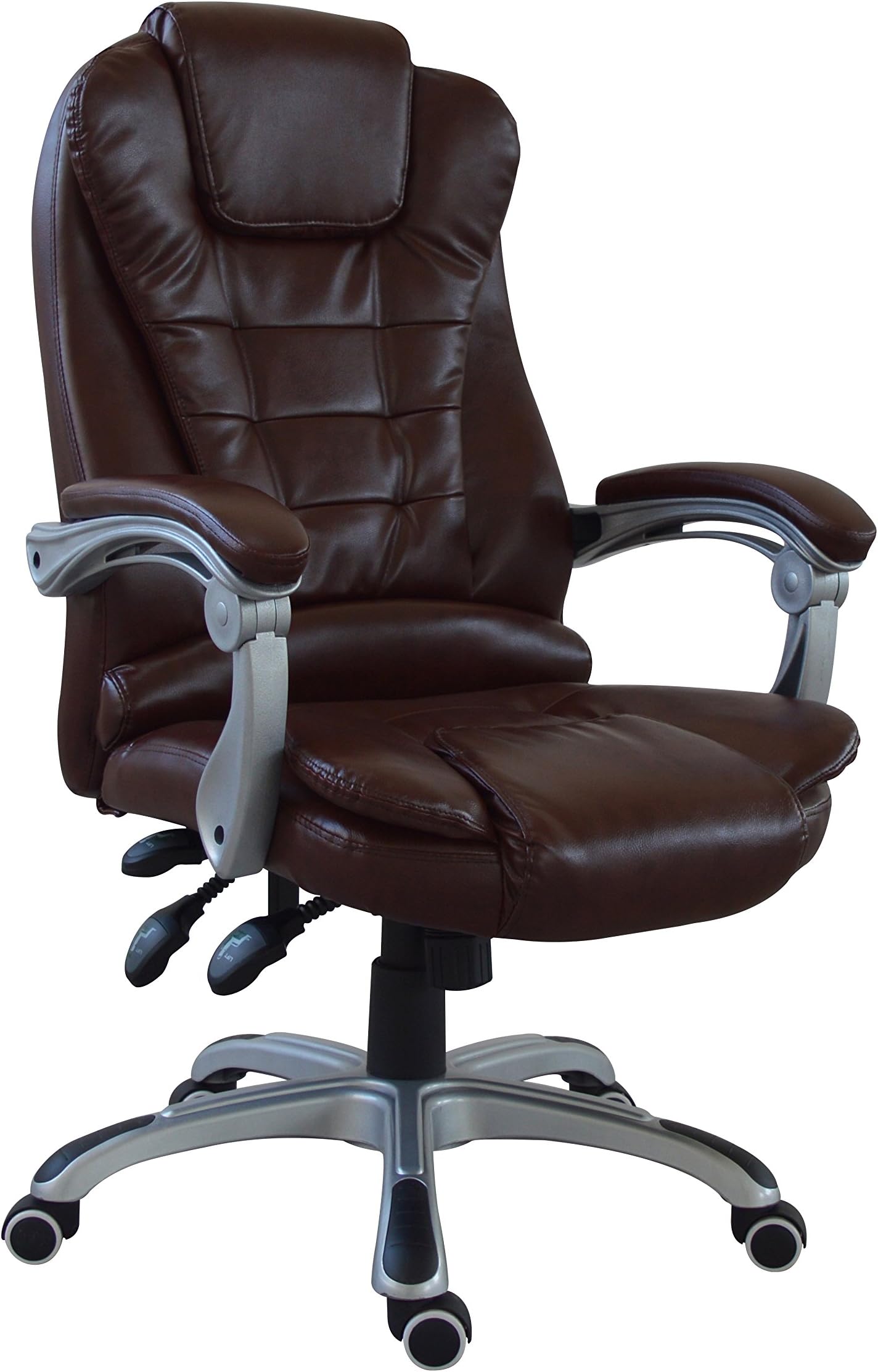 Best Office Chair - With Multi-Function Mechanism | Adjustable Height and Back | Maximum Comfort | Extra Padded Support | PU Leather | Task Chair or Computer Desk Chair | Ergonomic High Back | (brown)