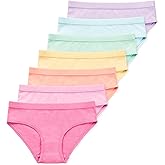 Lucky & Me Ryleigh Girls Bikini | Children's Organic Cotton Tagless Underwear | 7-Pack