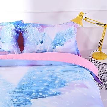 Beddinginn Unicorn Bedding Set 3d Unicorn Duvet Cover Set Light