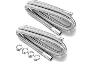 YOUEON 2 Pcs 78" Stainless Steel Heater Exhaust Pipe, Flexible Exhaust Tubing with Hose Clamps, 1" Inner Diameter