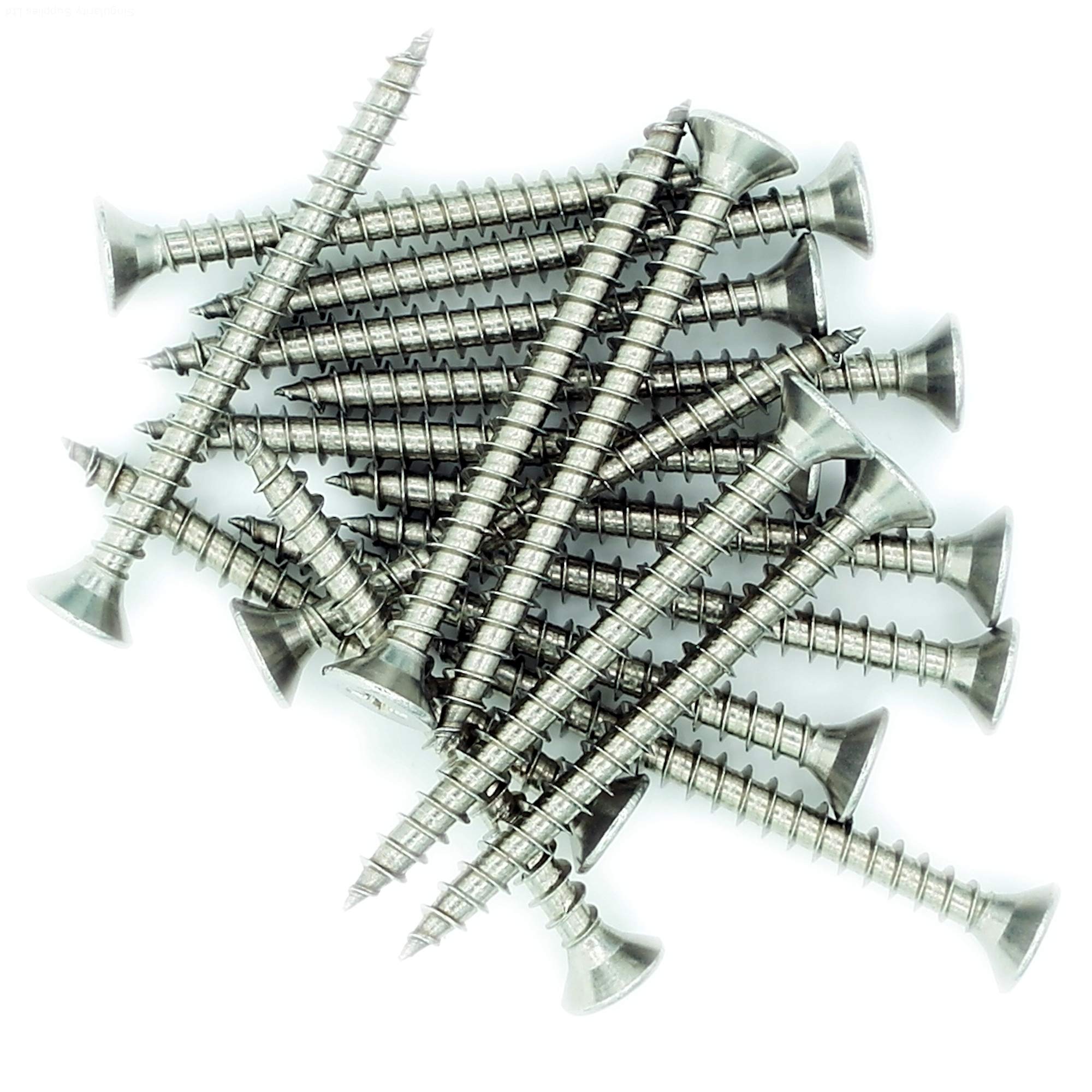 No.12 x 1 (6mm x 25mm) Pozi Countersunk Chipboard Screw - Stainless Steel (A2) (Pack of 20)