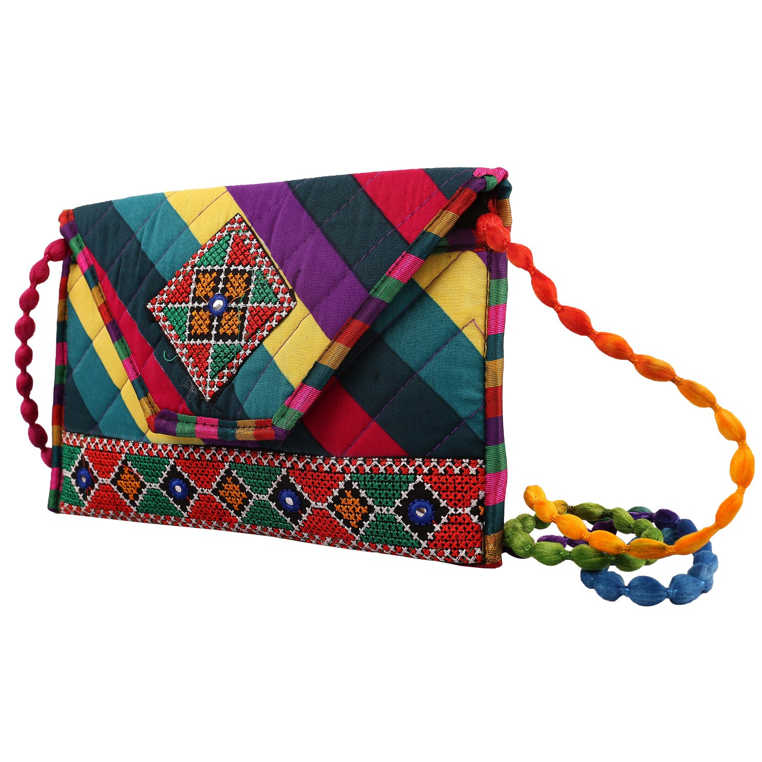 craft trade handmade designer rajasthani work embroidery clutch bag for women