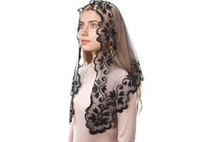 Mantveil Catholic Chapel Veils for Women: Christian Flower Lace Mantilla Veils Catholic Church Head Coverings Latin Mass