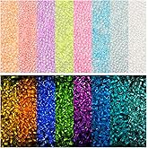 Pandahall 5280Pcs Glow in The Dark Glass Seed Beads - 2mm Round Luminous Pony Beads, 8 Colors Spacer for Bracelet Jewelry Making