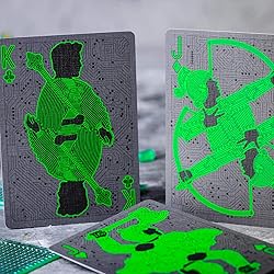 Circuit Neon Green Playing Cards with Free Card
