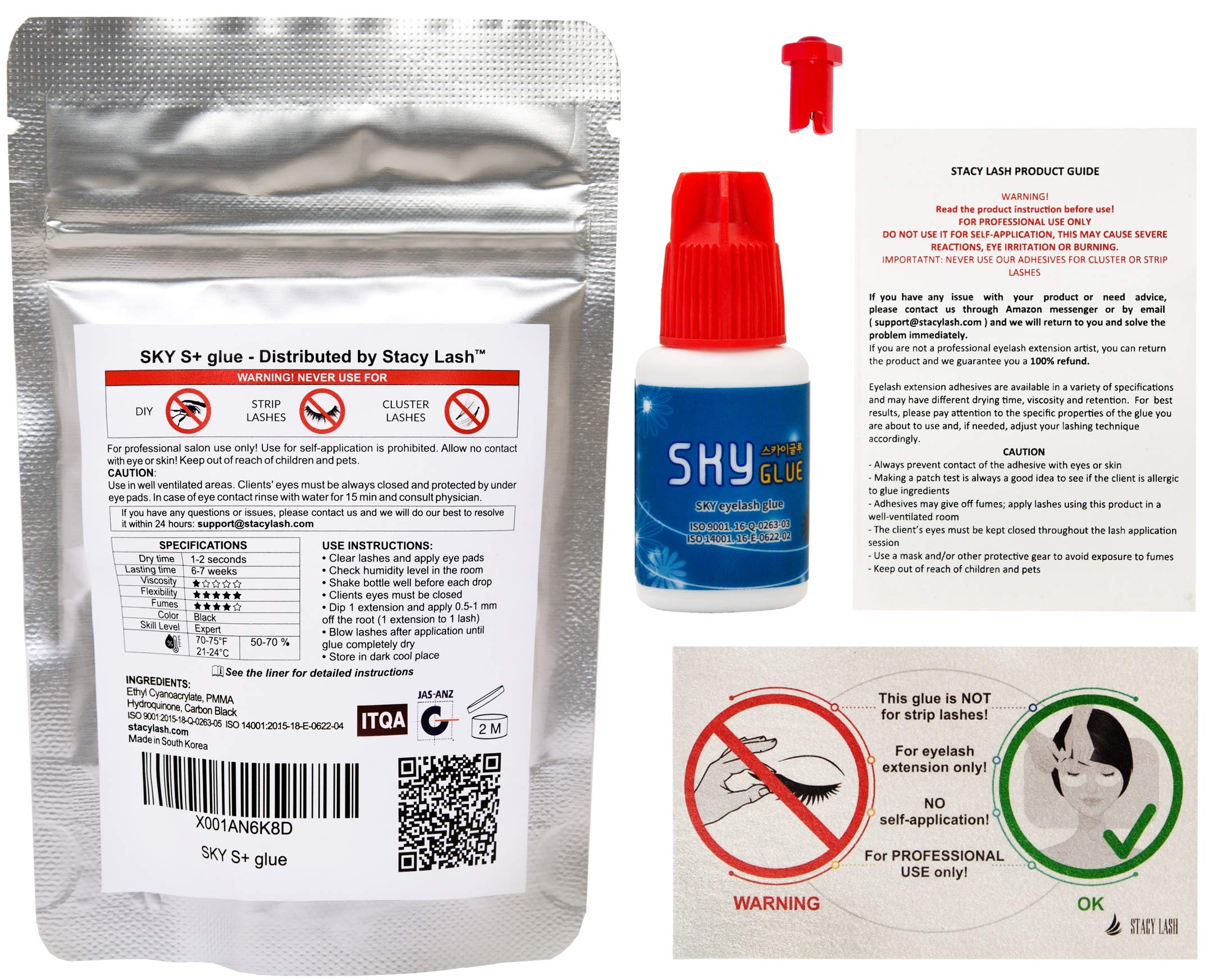 Eyelash Extension Glue SKY S+ / Extra Powerful Strong Black Adhesive