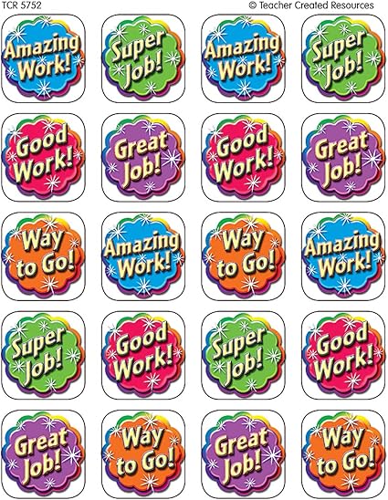 Amazon Com Teacher Created Resources Good Work Stickers Multi Color 5752 Office Products
