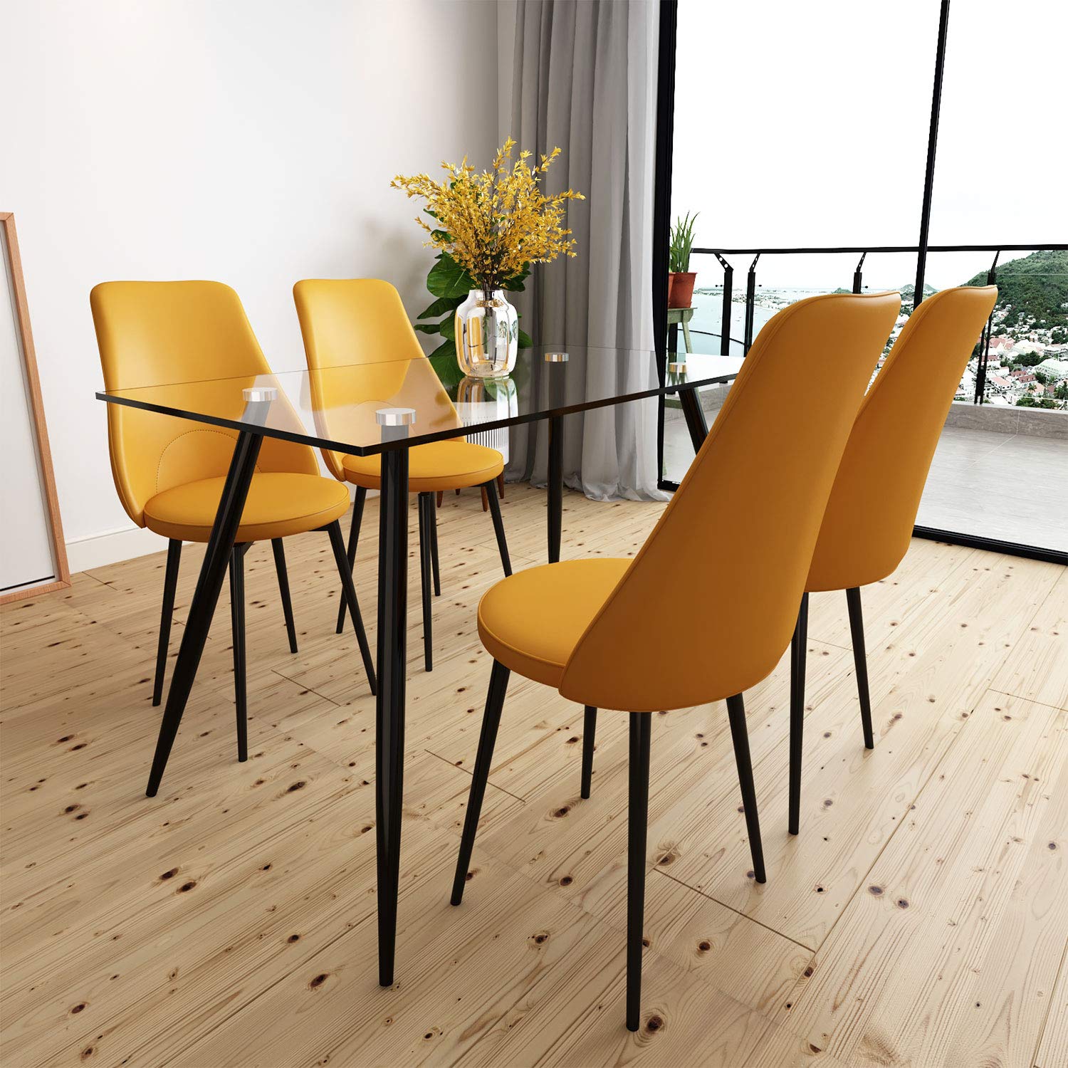 Dining Chair Pu Leather Padded Swivel Chair With Metal Legs Kitchen Chairs Living Room Chairs For Dining Room And Bedroom Set Of 2 Grey Furniture Dining Room Furniture Seafoodevolution Com