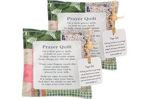 NINEFOX Prayer Quilt with Cross Inside, 2 Pack Handmade Pocket Prayer Quilt, Mini Scripture Comfort Blankets, Sympathy & Christian Encouragement Gift