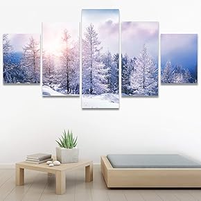 SIGNWIN 5 Panel Canvas Wall Art Modern Art...