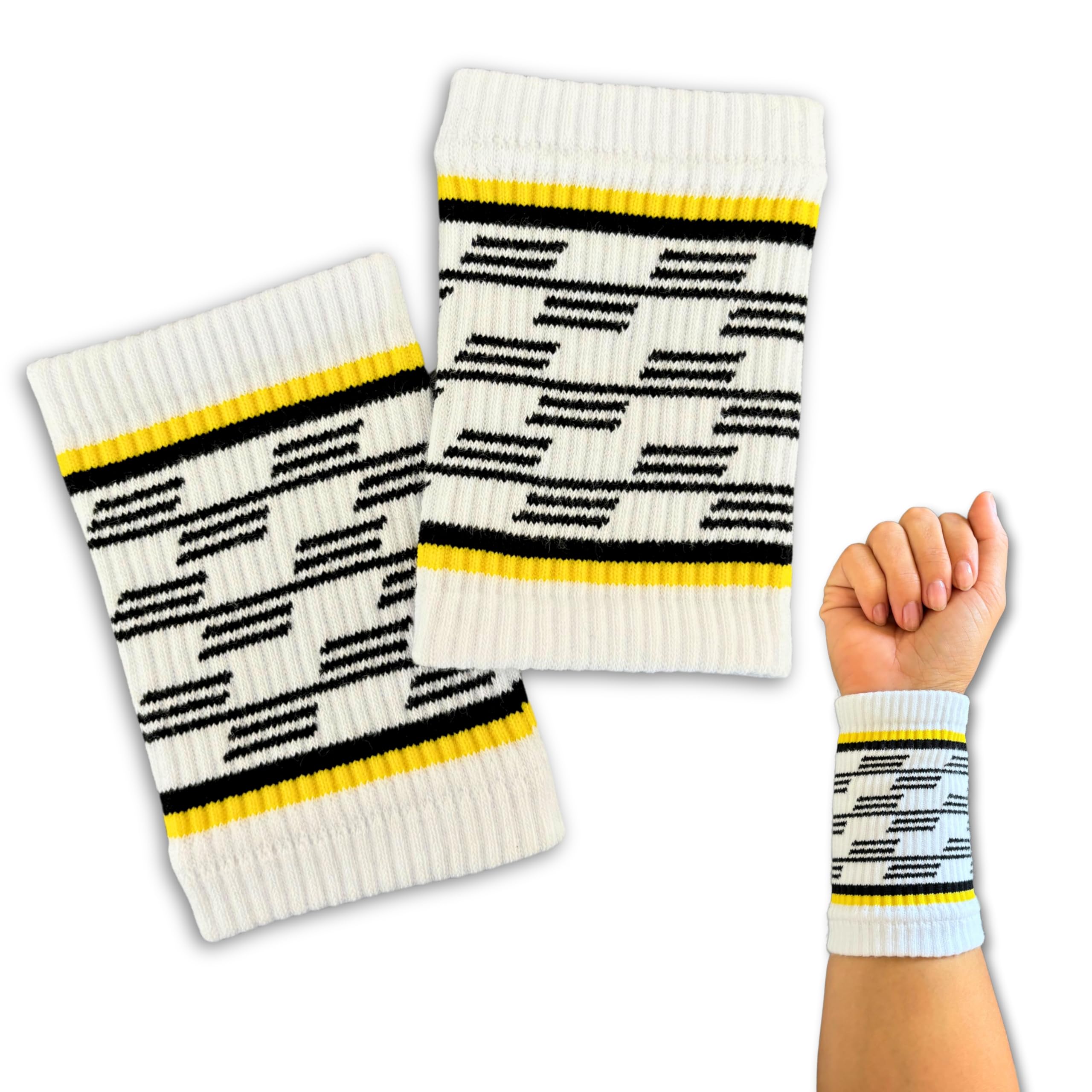 2 x Anti-Sweat Sports Wristbands | Breathable Fibres | Fitness & Running Accessory | Gift Idea for | Absorbent Multi-Sports Wrist Bands | Hyrox, Crossfit & Padel (White)