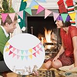 SZXMDKH 60 Flags 68ft Bunting Multicolor Outdoor Linen Burlap Party Banner view 5