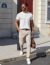 COOFANDY Tshirts Shirts for Men Cotton Henley Tee