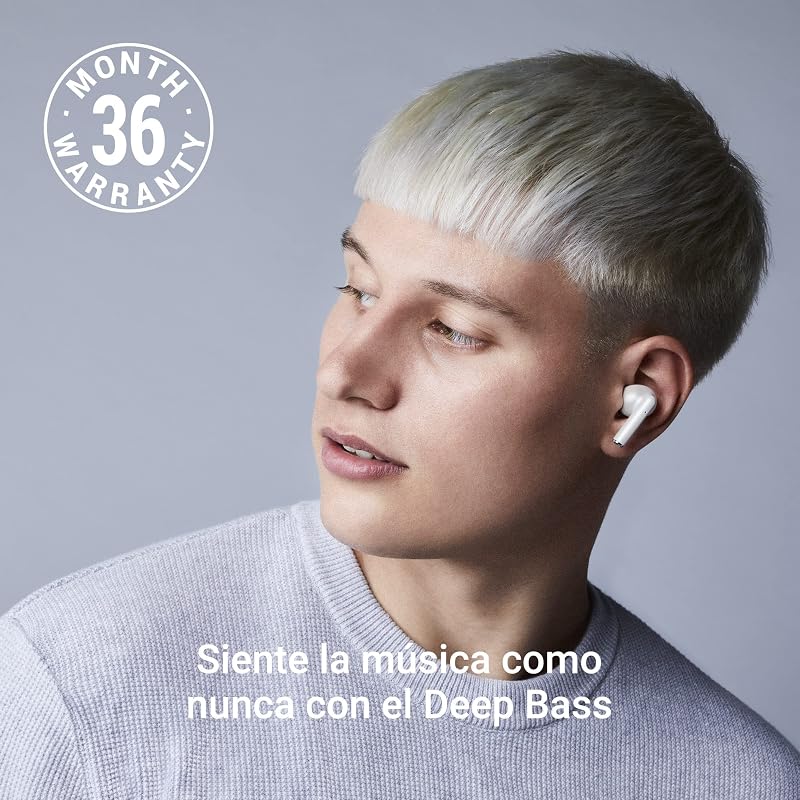 Earphones True Wireless Style 2 (True Wireless Stereo, BT 5.0, Deep Bass, Charging Case) (Blanco)