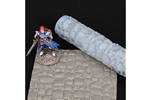 AUSPDICE RPG Terrain Texture Roller - Exquisite Board Game Accessory, Perfect for DND D&D 28mm Miniature Clay and Polymer Sculpting S411-C Stone Wall Style02