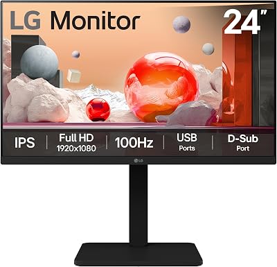 LG 24BA550 24 inch IPS FHD Monitor 100Hz Built-in Power Speakers USB Hub