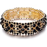EVER FAITH Women's Round Austrian Crystal Elegant Bridal Stretch Bracelet