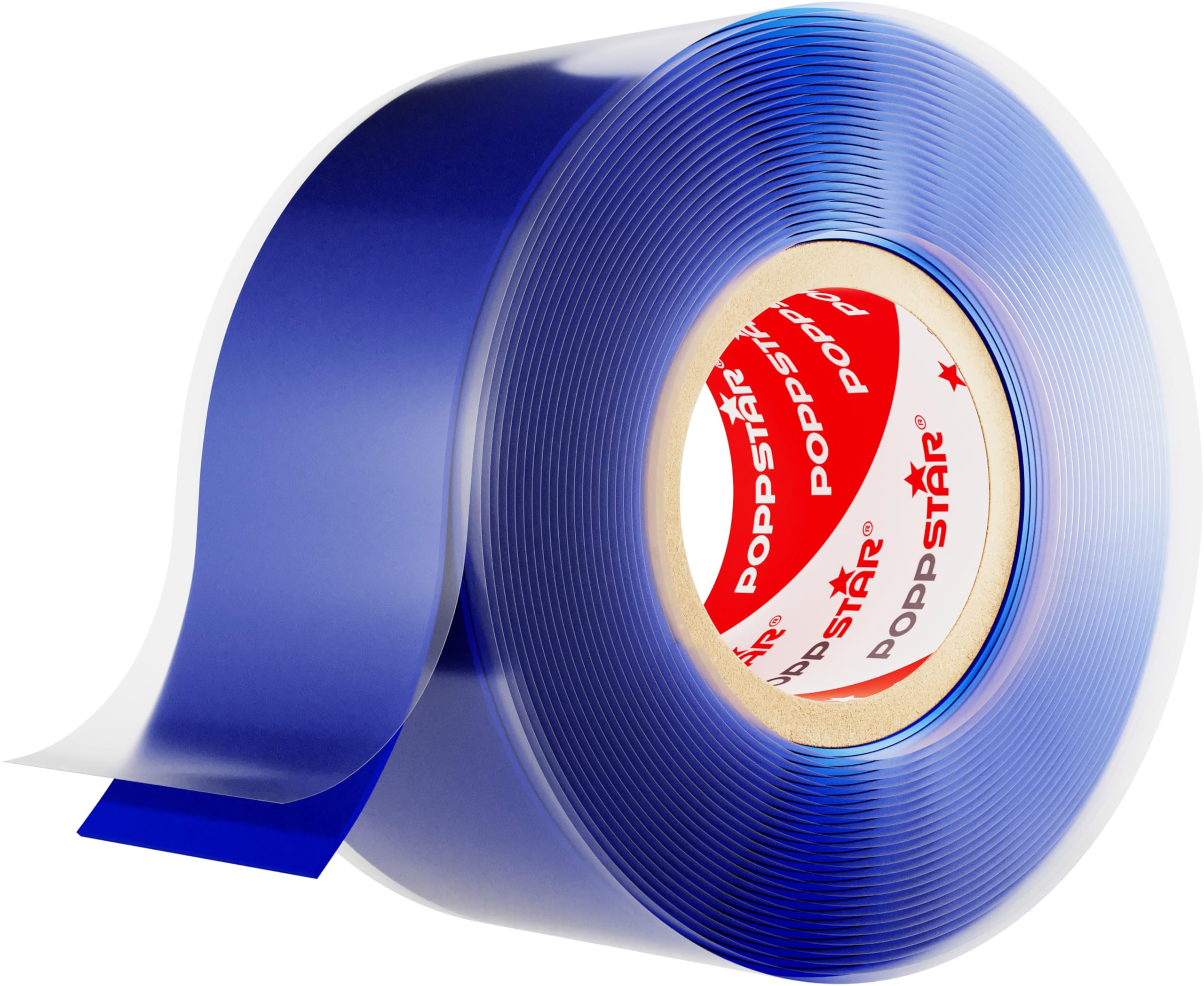 POPPSTAR Self-Fusing Silicone Band, Silicone Tape, 3m x 25mm, Sealing & Insulating Strip (water-tight, air-tight), blue, 1 Roll