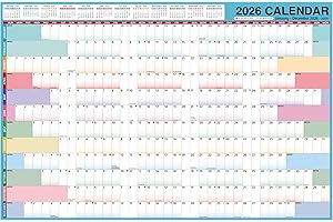 2026 Yearly Wall Calendar - Large Yearly Calendar 2026, Jan 2026 - Dec 2026, 38.2" x 25.2" (Open), 2026 Calendar 12 Months, Y