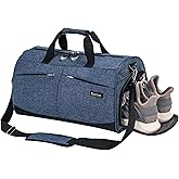 Kuston Sports Gym Bag with Shoes Compartment &Wet Pocket Gym Duffel Bag Overnight Bag for Men and Women (Navy blue)