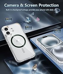 FNTCASE for iPhone 16 Plus Case: Clear Case
