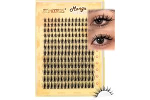 JIMIRE Natural Lash Clusters Extensions 180Pcs Anime Eyelash Extensions D Curl Wispy Manga Eyelash Clusters 8-16MM Cluster Ey