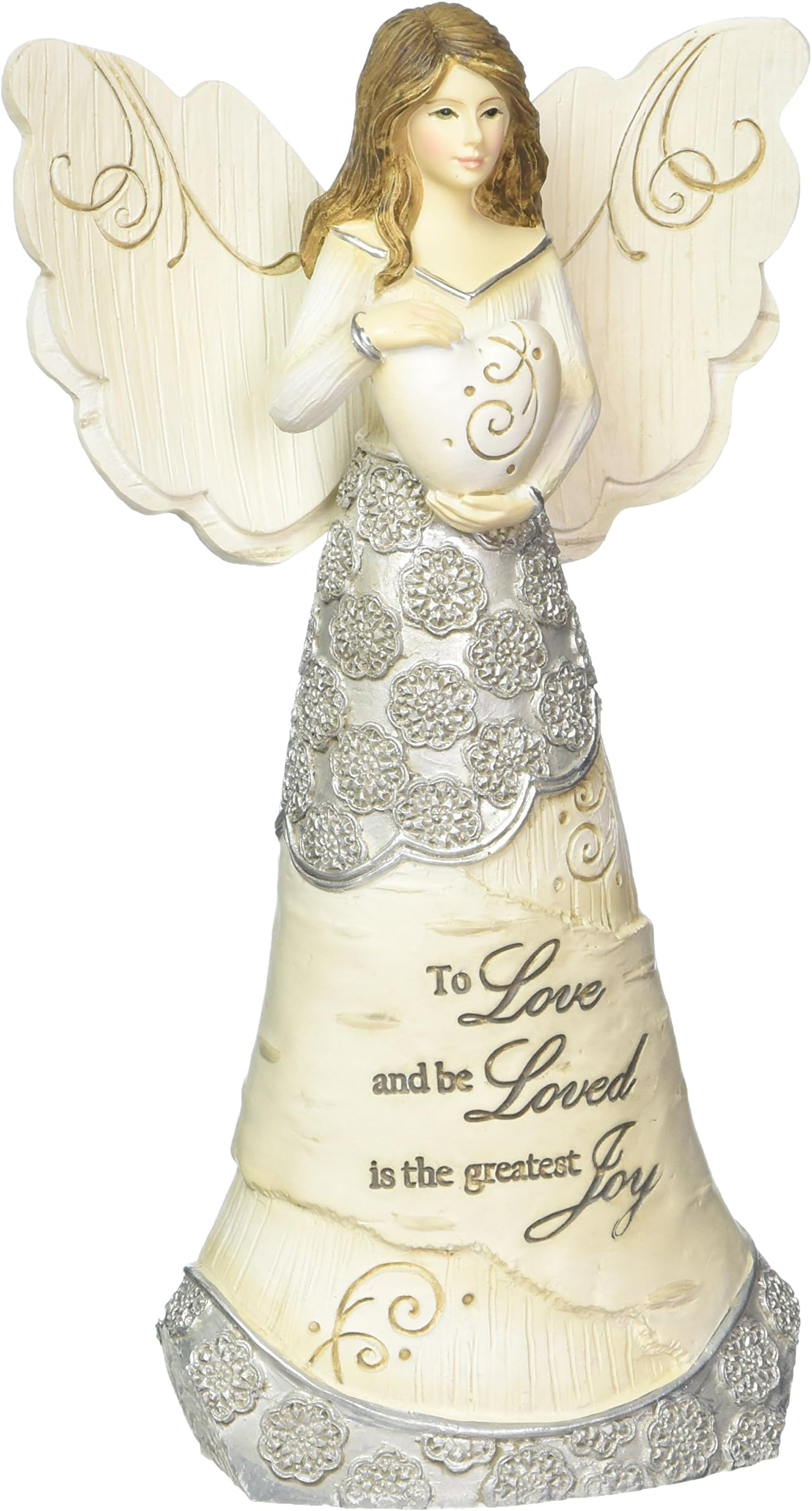 Pavilion - to Love and Be Loved is The Greatest Joy - 6 Inch Angel Figurine Holding a Heart