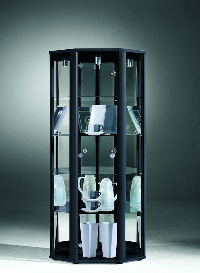 CORNER Glass Display Unit (CORNER BLACK) Amazon.co.uk Kitchen