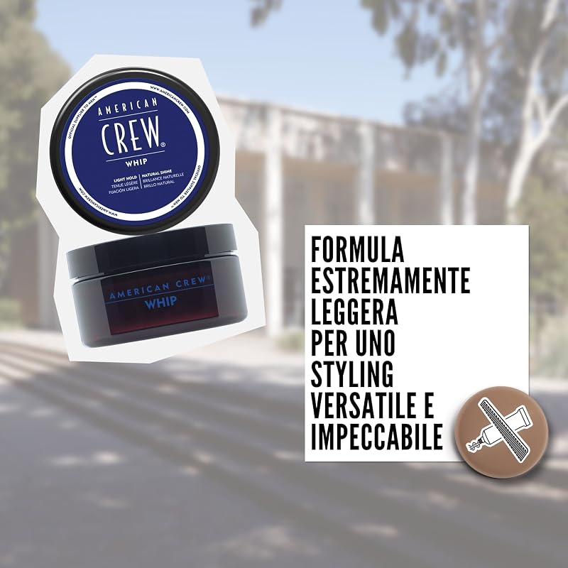 Whip, Cera Capelli Uomo, Tenuta Flessibile & Lucentezza Naturale, Dona Corpo & Volume ai Capelli, 85g