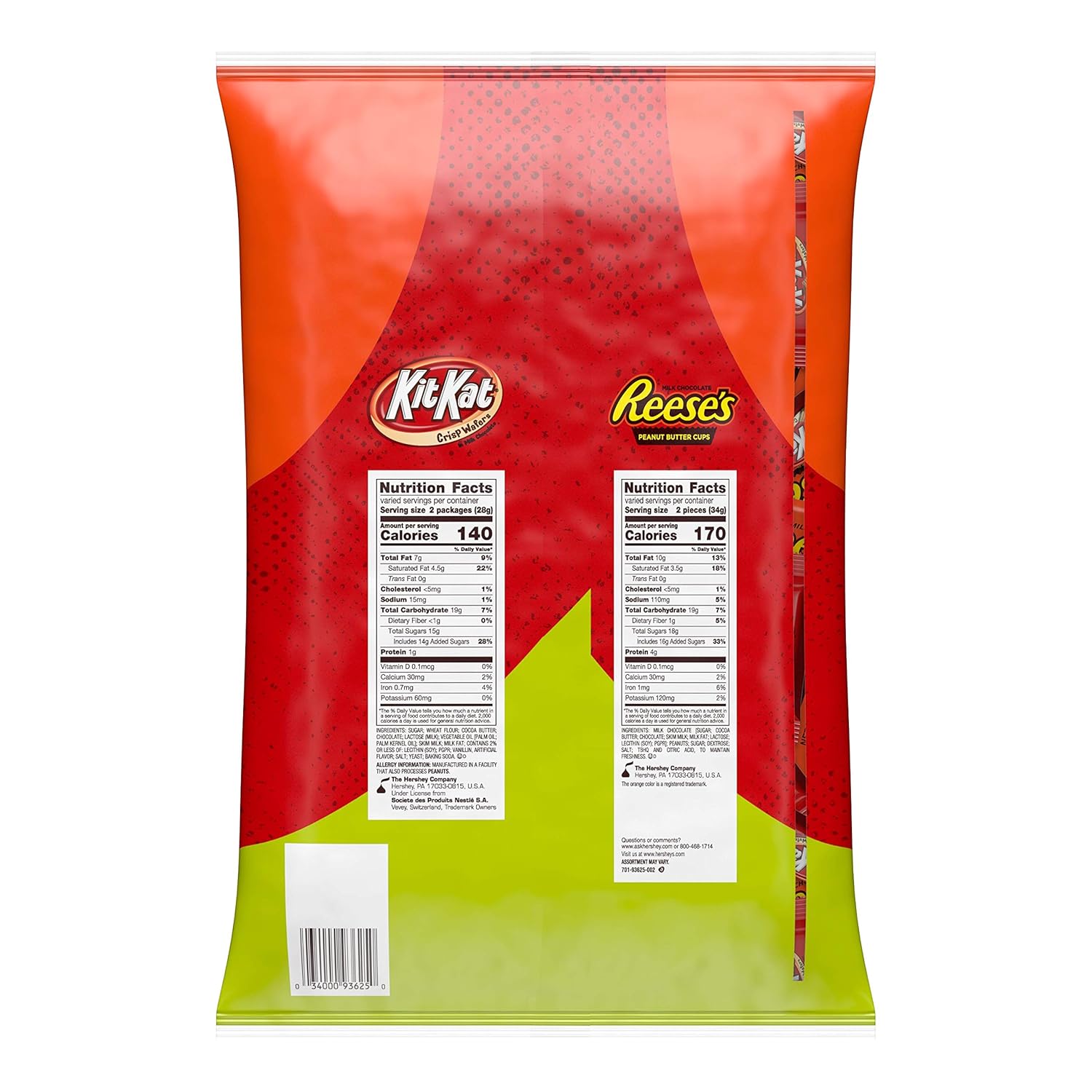 REESE'S and KIT KAT Assorted Milk Chocolate Snack Size Candy, Bulk, 46.38 oz Bulk Variety Bag (85 Pieces) : Grocery & Gourmet Food