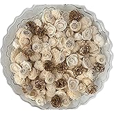 Mini Sola Wood Flowers Random Assortment – Set of 50 (Size 1"–1.5", Raw & Skin, No Stems) | Small Craft Flowers for DIY, Weddings, Decor & Arrangements
