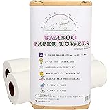 Bamboo Paper Towels - Washable Reusable Paper Towels, 2 Rolls, 1 Year Supply, Use Up to 2000 Times - Eco Friendly Paper Towel