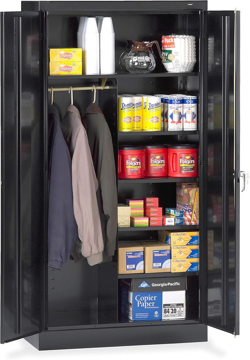 closet storage cabinets on Amazon Com Tennsco 7214bk Combination Storage Cabinets 36 Inch X18 Inch X72 Inch Black Office Products