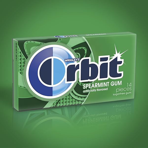 ORBIT SPEARMINT SUGAR FREE CHEWING GUM, 3 PACKS OF 14-PIECES (42 TOTAL PIECES)