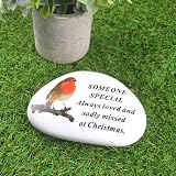 YöL Memorial Resin Pebble Grave Plaque with Poem for Outdoor Tribute view 2