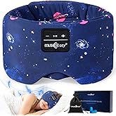 MUSICOZY Sleep Mask Headphones Bluetooth Sleep Masks with Headphones Eye Wireless Masks Bluetooth 5.4 with Adjustable Headband Total Blackout for All Night Sleep, Travel & Nap