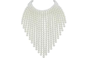 COIRIS Boho African Wooden or Acrylic Beaded Bib Statement Necklace Strands Layered Cluster Chunky Collar Choker Wood Necklace for Women Fashion Costume Jewelry