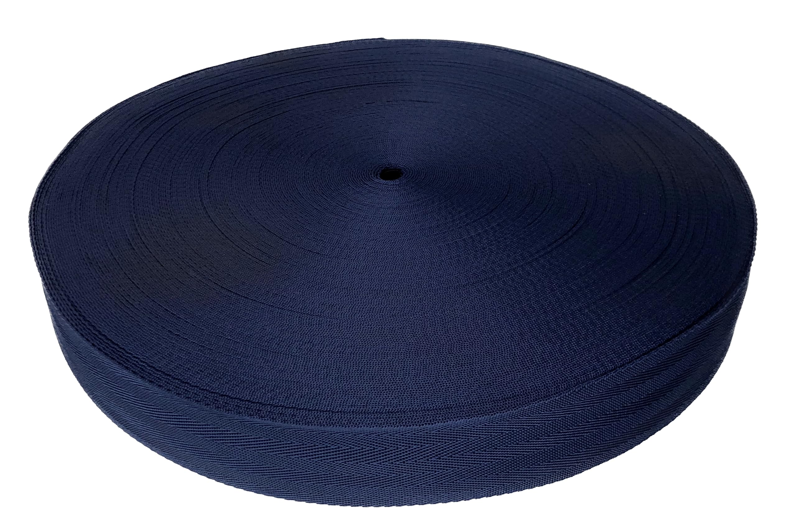 Trimz Polypropylene Herringbone Webbing - 38mm x 5m - Navy Heavy Duty Strap for Bags, Crafts and DIY