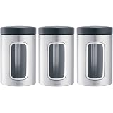 PREMIER Housewares 0508675 Barattolo Per Tè Con Coperchio In Acciaio Inox Satinato - Nero Opaco - Per Uso Quotidiano