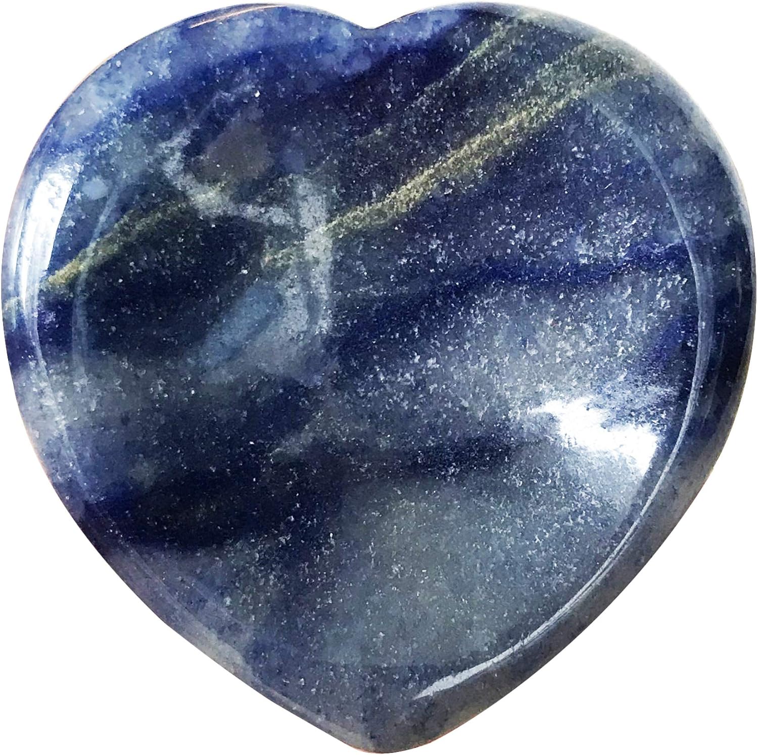 Indoor Fountains & Accessories - Fekuar Natural Blue Aventurine Crystal Thumb Worry Stone, Hand Carved Healing Crystal Heart Shaped Stone for Anxiety Stress Relief Meditation 1.5