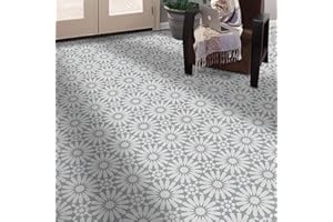 Moroccan Mosaic & Tile House CTP54-08 Alhambra Handmade Cement Tiles, Pack of 12, White and Grey
