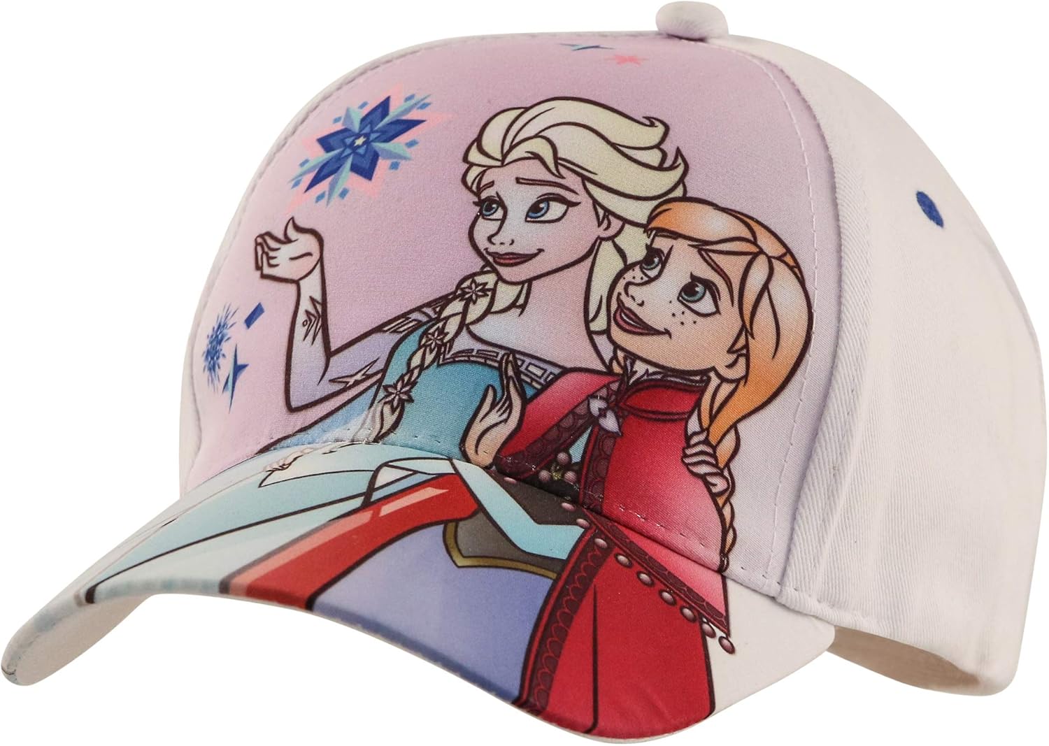 Disney Kids Hat, Elsa and Anna Baseball Cap for Girls Ages, White/Purple, Age 4-7: Clothing