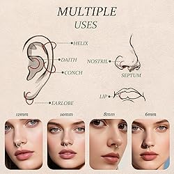 D.Bella 8PCS 16G Surgical Steel Nose Septum