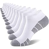 eallco Mens Ankle Socks Low Cut Athletic Cushioned Running Tab Socks 6 Pack