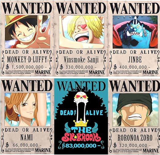 Amazon Com Bluefun Anime One Piece Pirates Wanted Posters 10pcs