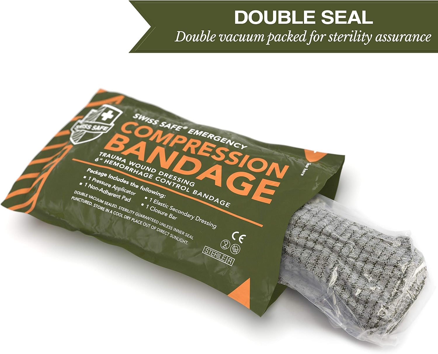 Israeli 6" Compression Bandage [STERILE]: Authentic Compact Design for Emergency Wound Dressing, First Aid and Trauma Kit (2-Pack): Health & Personal Care