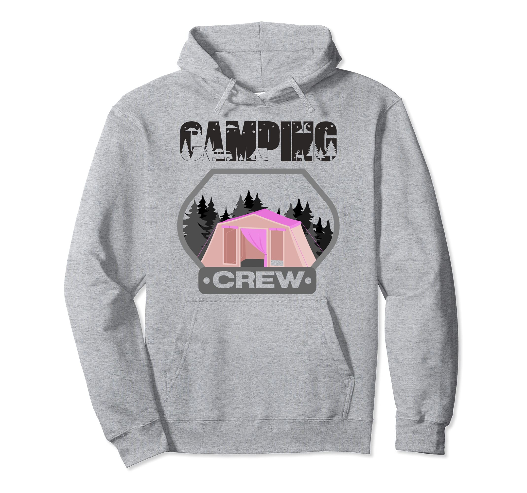 Family Camping Trip Matching Group Pink Tent Camping Crew Pullover Hoodie