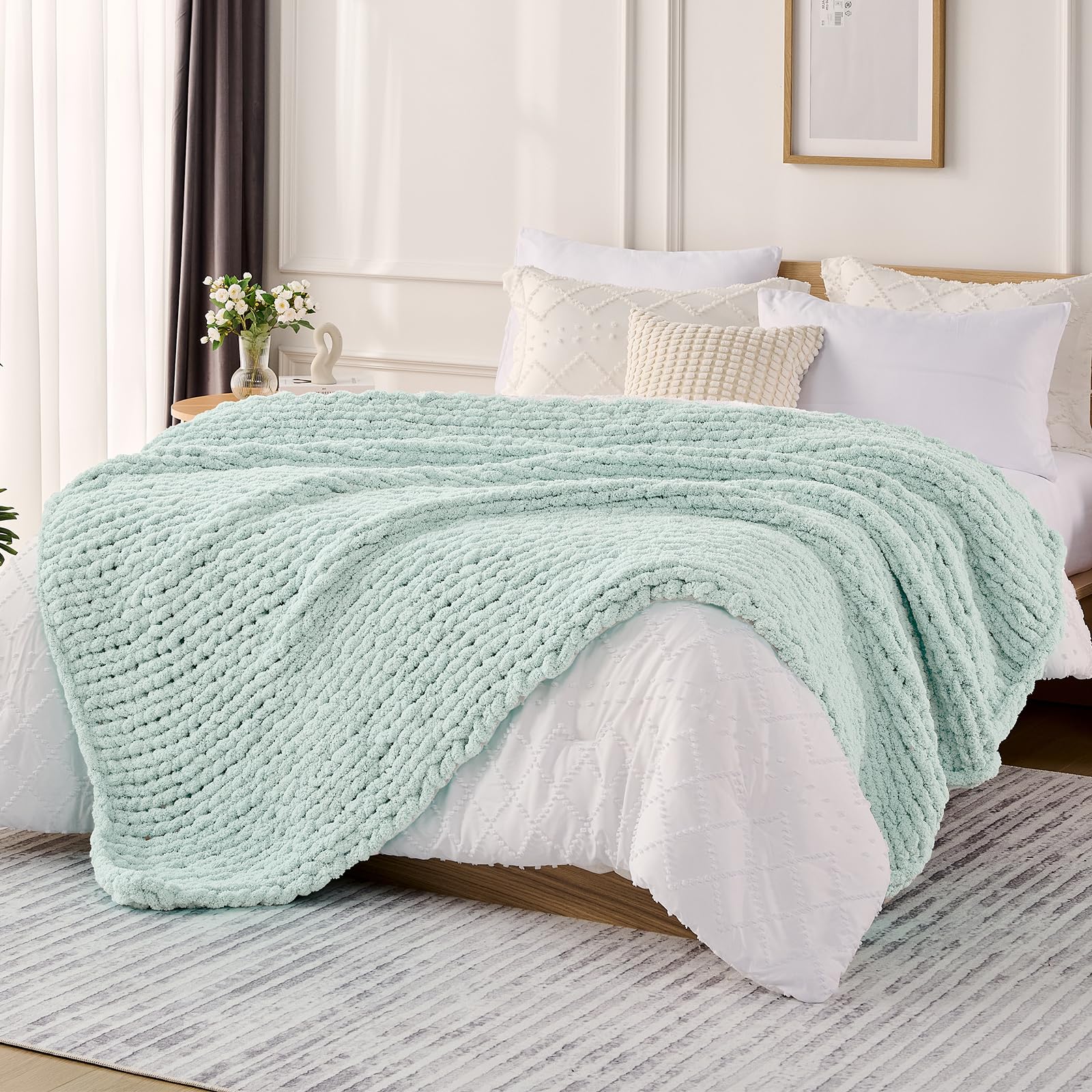 L'AGRATY Chunky Knit Blanket