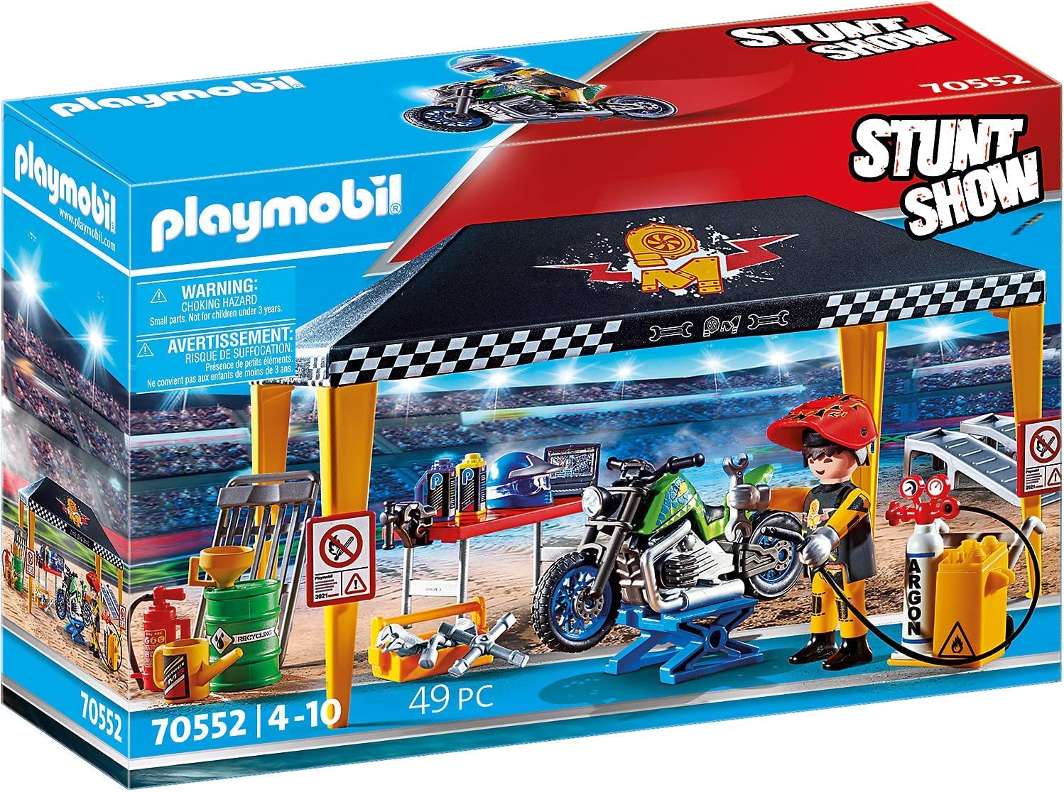 Playmobil 70552 Stunt Show Service Tent, for Children Ages 4-10, Fun Imaginative Role-Play, PlaySets Suitable for Children Ages 4+