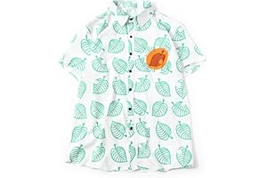 YuDanae Unisex Shirt Cosplay Costume Short Sleeve Button up Tops for Adults Kids Mens Women Girls Boys